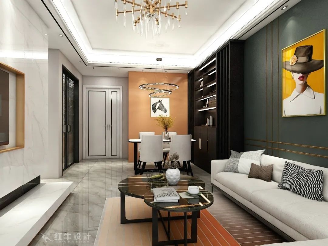 红牛设计--创源龙樾103㎡现代风格06效果图欣赏_客厅